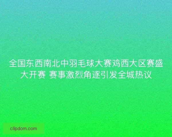 全国东西南北中羽毛球大赛鸡西大区赛盛大开赛 赛事激烈角逐引发全城热议